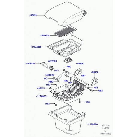 Land rover levier de verrouillage Range L322 (LR022047)