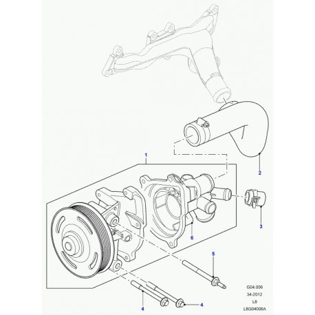 Land rover vis a tete hexagonale Defender 90, 110, 130 (LR022160)