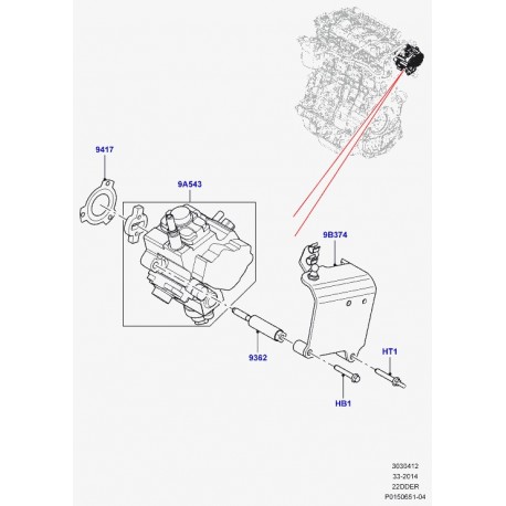 Land rover couvercle pompe a combustible Evoque (LR022447)