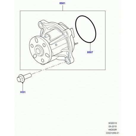 Land rover joint pompe à eau Range L405,  Sport (LR022689)