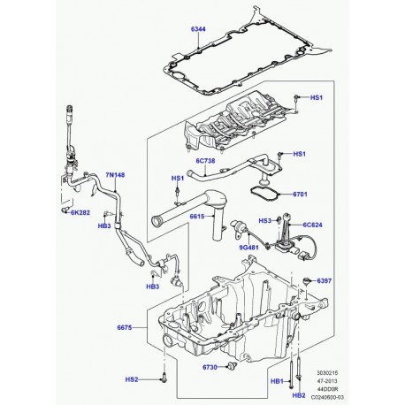 Land rover ergot de centrage Range L405,  Sport (LR022900)