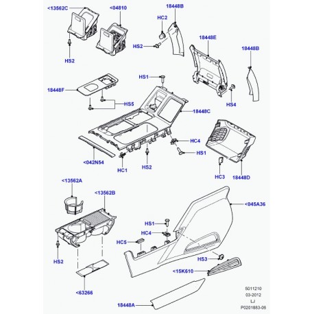 Land rover porte gobelet Range L322 (LR022934)