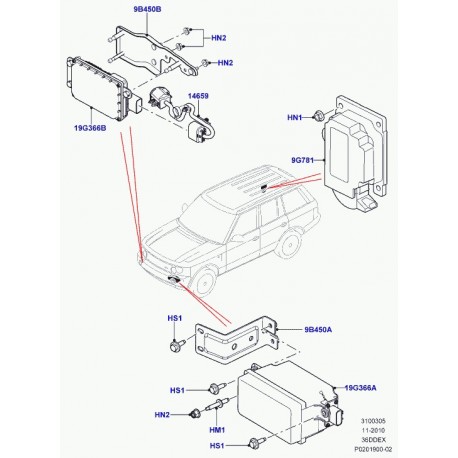 Land rover support Range L322 (LR022947)