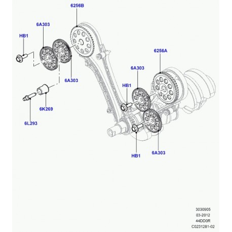 Land rover vis a tete hexagonale Range L405,  Sport (LR022963)