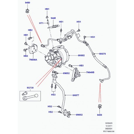 Land rover mecanisme d'actionnement Range Sport (LR023087)