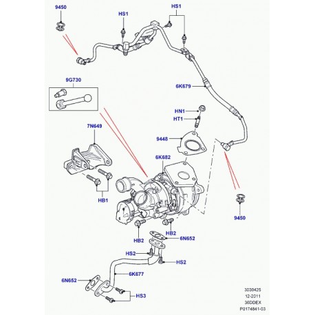 Land rover mecanisme d'actionnement Range Sport (LR023088)