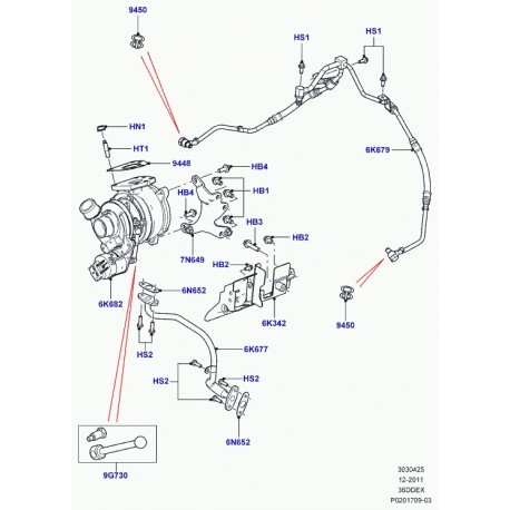 Land rover mecanisme d'actionnement Range L322 (LR023089)