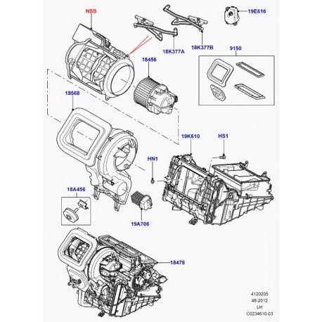 Land rover boitier de ventilateurs Evoque (LR023241)