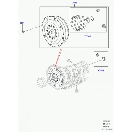 Land rover bague etancheite arbre de sortie Range Sport (LR023291)