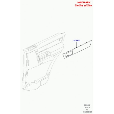 Land rover garnissage superieur de porte Discovery 3 (LR023739)