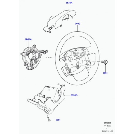 Land rover volant de direction avec changement vit Tiptronic, Avec volant de direction chauffant, Windsor (ML) (LR023957)