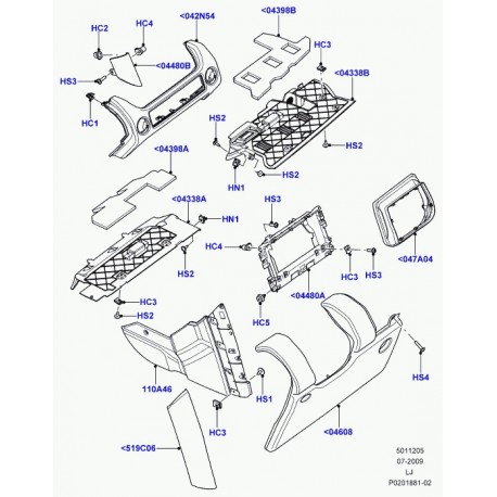 Land rover garniture Range L322 (LR024029)