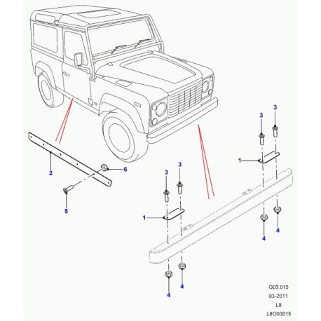 Land rover boulon Defender 90, 110, 130 (LR024181)