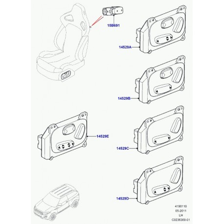 Land rover commutateur reglage electrique siege Evoque (LR024327)