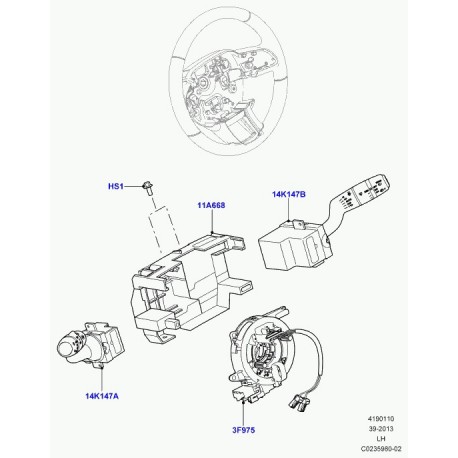 Land rover commutateur essuie / lave-glace Evoque (LR024628)