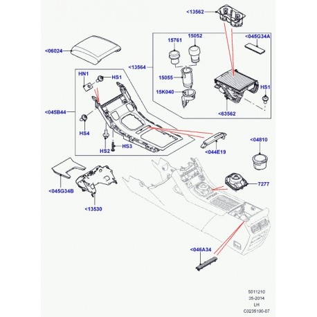 Land rover couvercle compartiment rangement Evoque (LR024687)