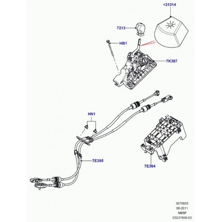 Land rover support levier de changement vit. Evoque (LR024732)