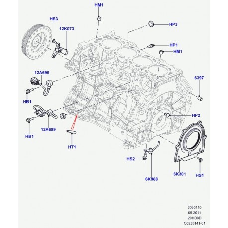 Land rover ergot de centrage Evoque (LR025046)