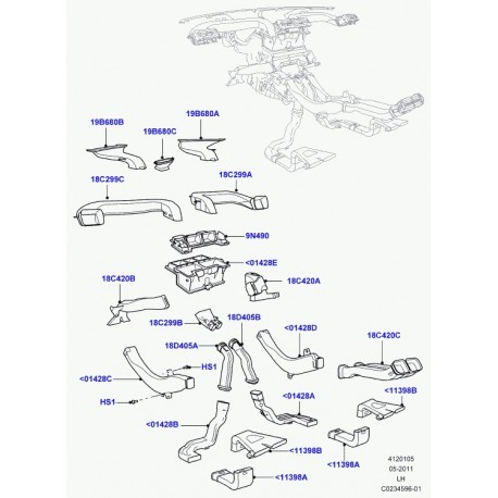 Land rover gaine de degivrage Evoque (LR025075)