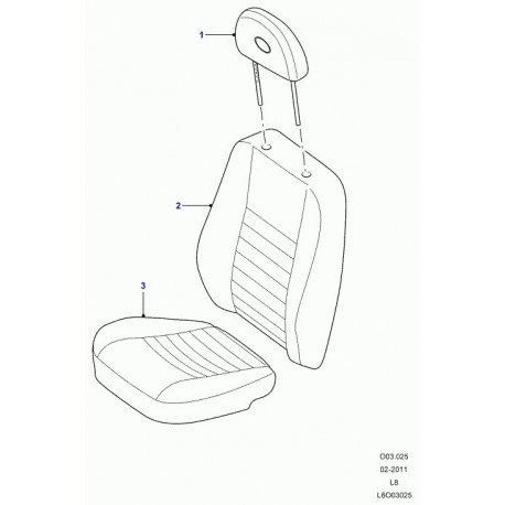 Land rover garnissage dossier de siege Defender 90, 110, 130 (LR025090)