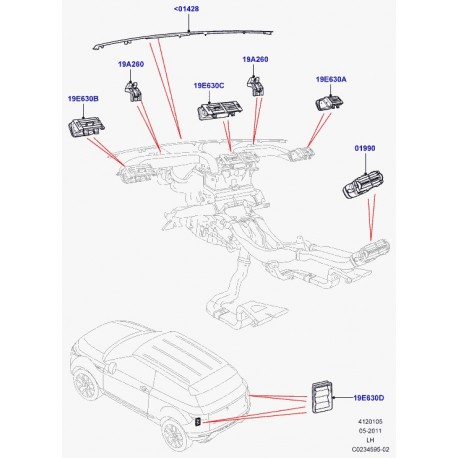 Land rover support support de conduite d'air Evoque (LR025169)