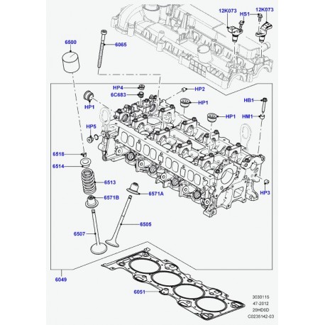 Land rover poussoir de soupape Evoque (LR025279)