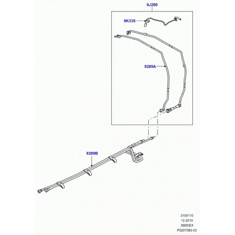 Land rover tuyau de combustible Range L322 (LR025324)