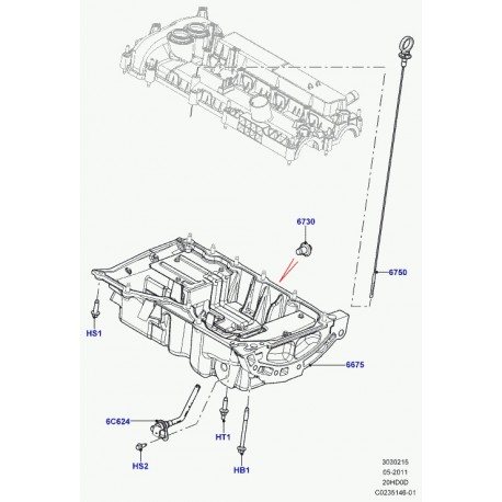 Land rover douille de bouton pression Evoque (LR025514)