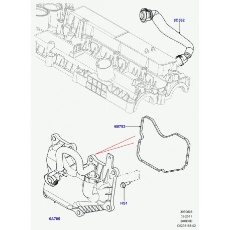 Land rover joint separateur d'huile Evoque (LR025661)