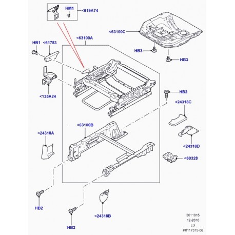 Land rover reglage siege avec reglage hauteur Discovery 3 (LR025681)