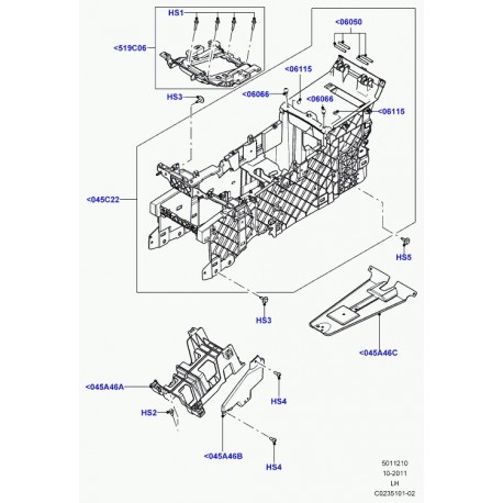 Land rover panneau console support Evoque (LR025857)