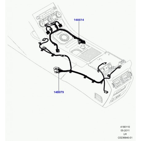 Land rover cablage console centrale Evoque (LR025899)