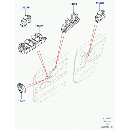 Land rover commutateur de mémoire siege Evoque (LR025911)