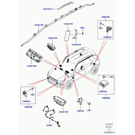 Land rover airbag lateral Evoque (LR026022)