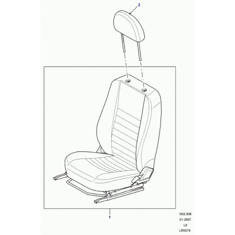 Land rover ensemble appui-tete Defender 90, 110, 130 (LR026306)