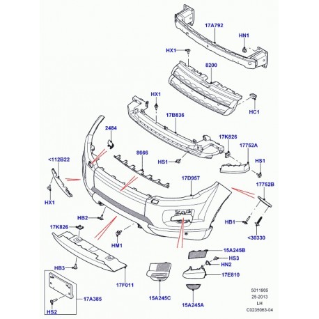 Land rover deflecteur d'air Evoque (LR026537)