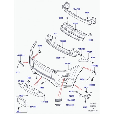 Land rover support plaque de police Evoque (LR026555)