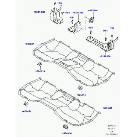 Land rover support coussin de siege arrière Evoque (LR027134)