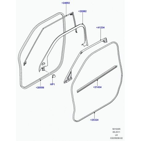 Land rover isolation panneau exterieur de porte Evoque (LR027336)