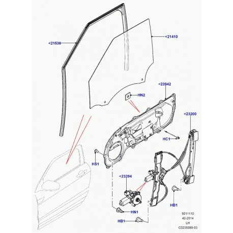 Land rover coulisse de glace Evoque (LR027345)