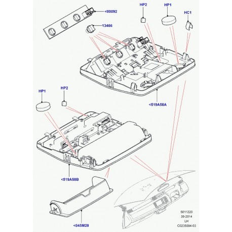 Land rover obturateur microphone Evoque et Range L405 (LR027462)