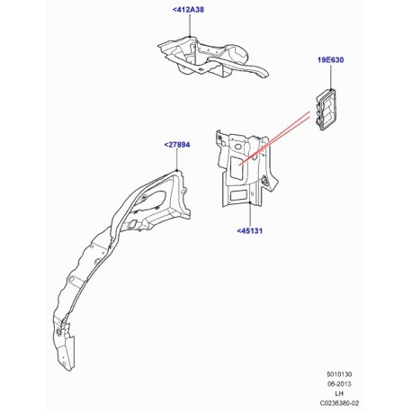 Land rover tole ecoulement d'eau montant d Evoque (LR027591)