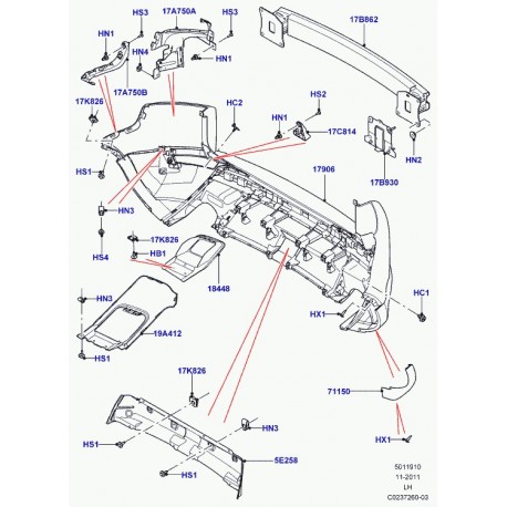 Land rover bouclier thermique silencieux Evoque (LR027868)