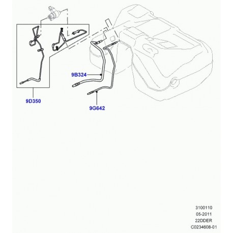 Land rover tuyau de combustible Evoque (LR027874)