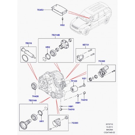 Land rover vis a tole Evoque et Range L405,  Sport (LR027974)