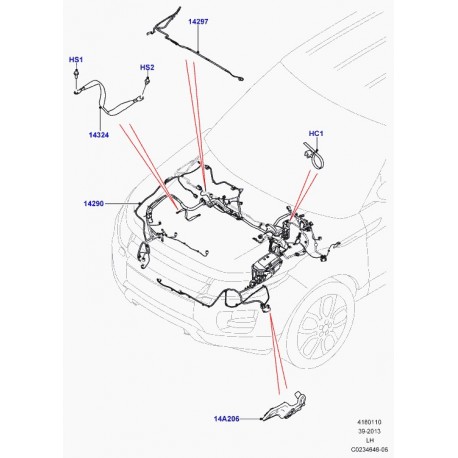 Land rover cablage moteur d'essuie-glace Evoque (LR028069)