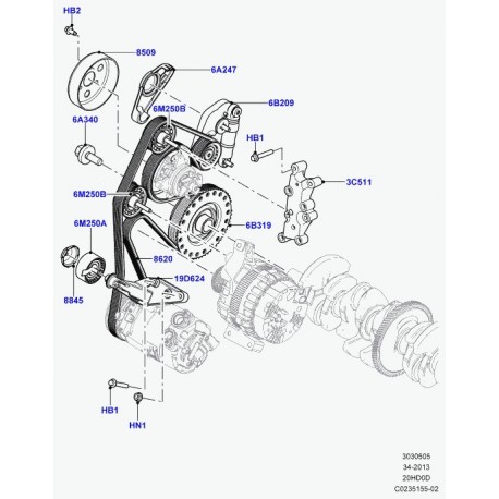 Land rover couv.-entrainement accessoires Evoque (LR028295)