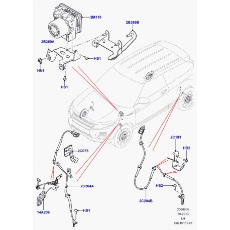 Land rover support cablage Evoque (LR028537)