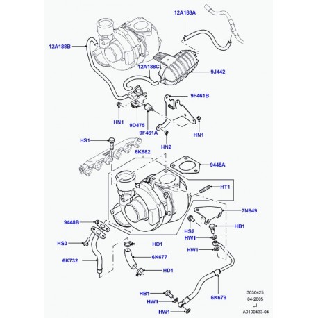 Land rover vis a tete hexagonale Range L322 (LR029638)