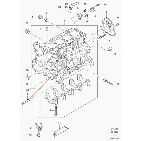 Land rover bloc-cylindres Defender 90, 110, 130 (LR029697)